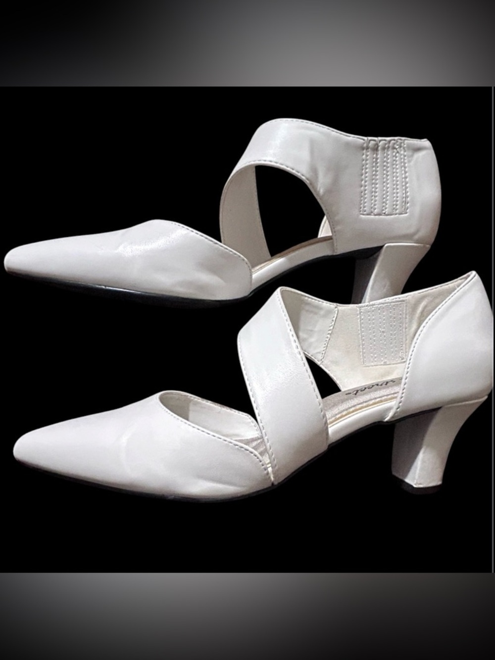 Easy Street Dashing Women’s White Patent Strappy Pump Heels-Size 9M EUC - Picture 4 of 10